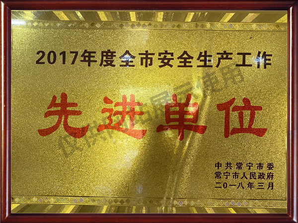 2017全市安全生產(chǎn)工作先進(jìn)單位